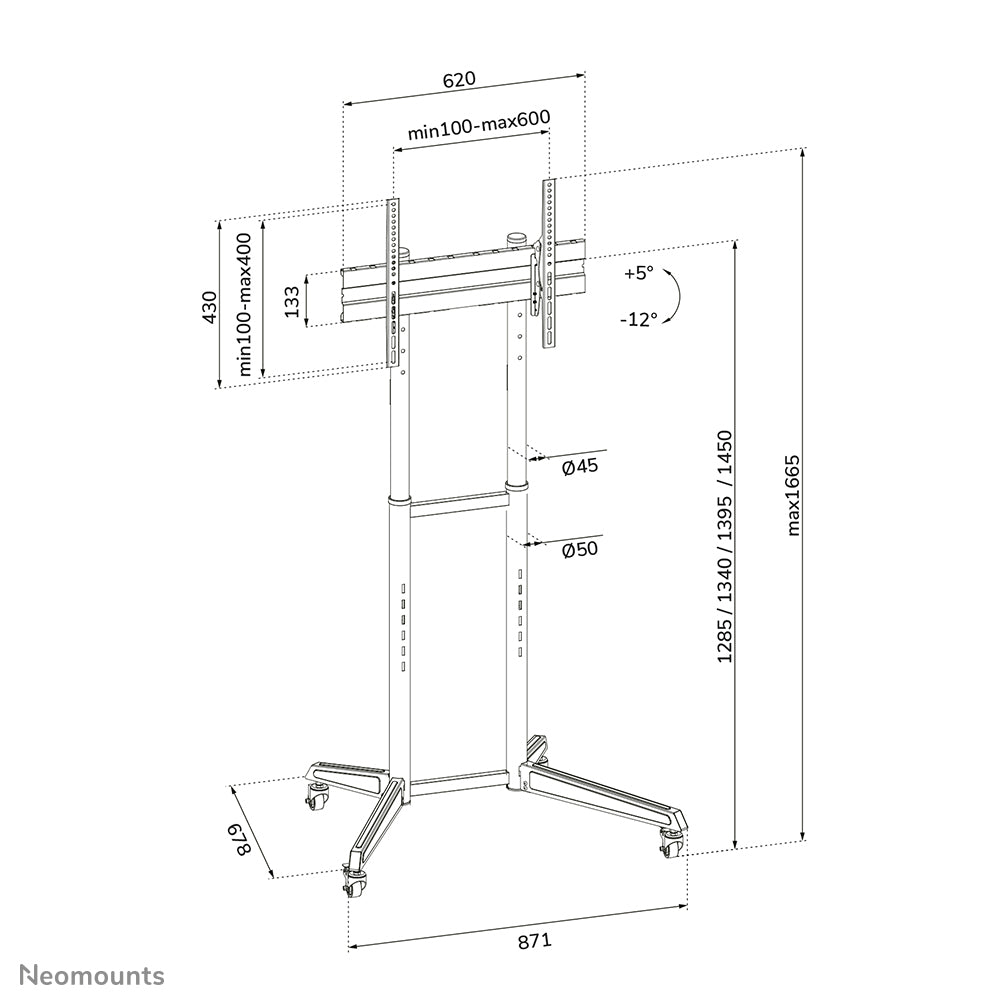 Neomounts FL50-540BL1 TV trolley 37-70"