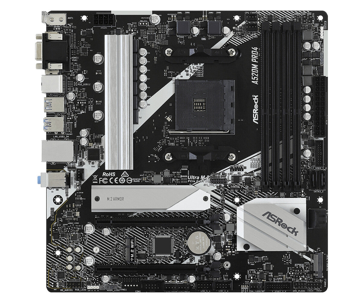 Asrock A520M PRO4 motherboard Socket AM4 micro ATX