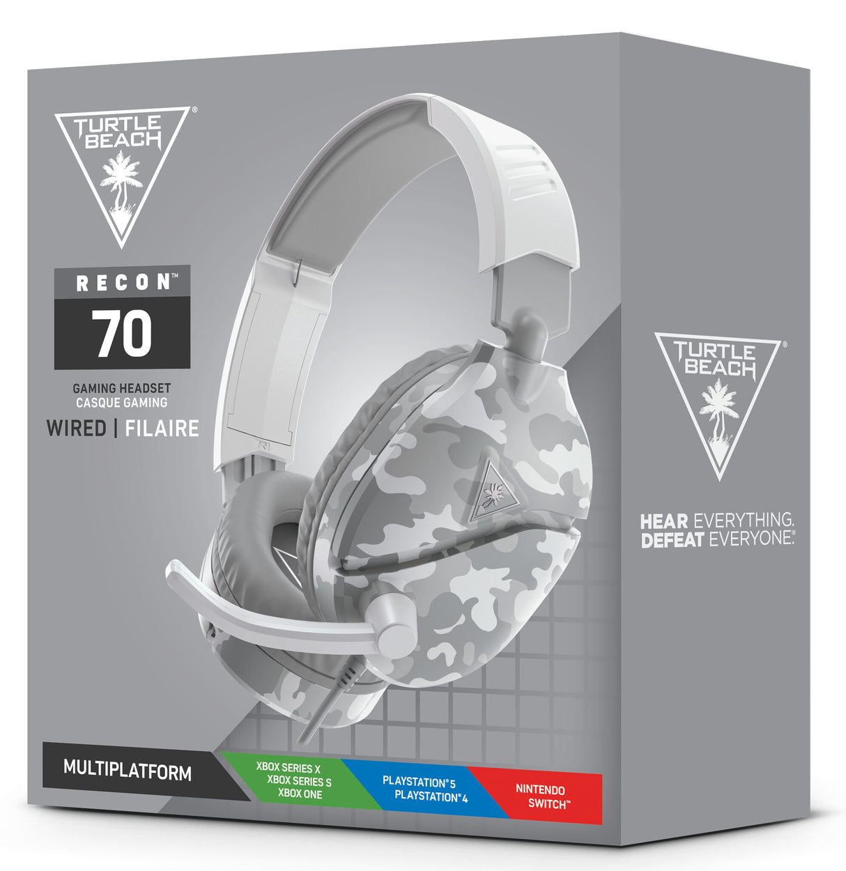 Turtle Beach Recon 70 Camo White Wired Multiplatform Gaming Headset for PS5, PS4, Xbox Series X or S, Xbox One and Mobile with 3.5mm Wired Connection, Flip-to-Mute Mic, 40mm Speakers