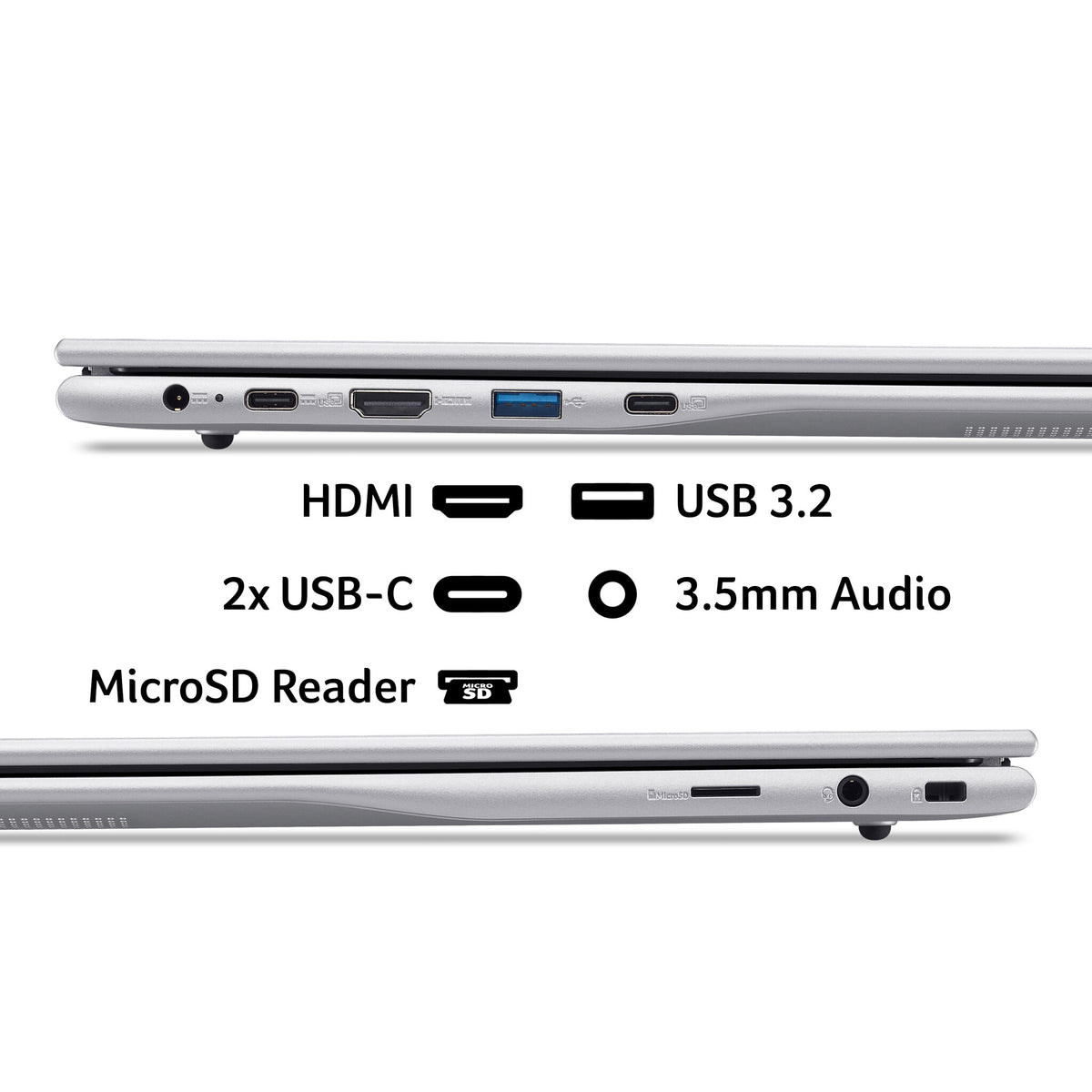 Acer Swift Lite 16 (SFL16‑31P) laptop – Intel Core 3 N355, 16" WUXGA IPS, 8GB DDR4, 256GB SSD, Silver