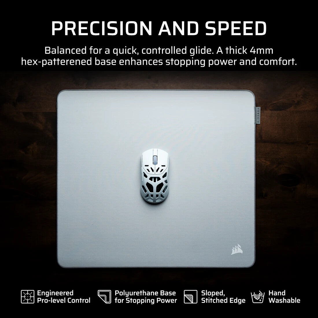 Corsair MM PRO Control Large Esports-Tuned Cloth Mouse Pad - Gray