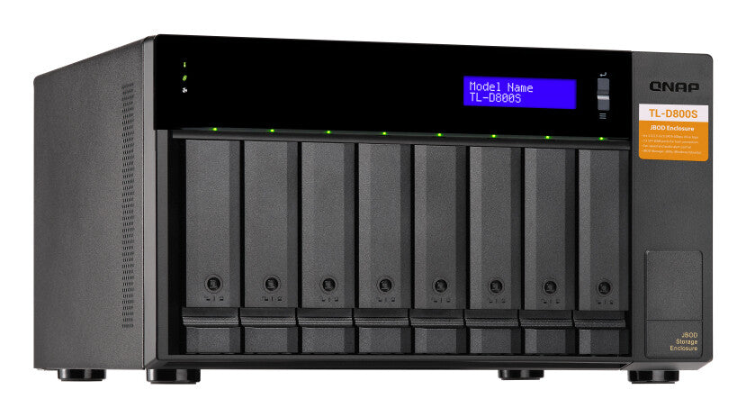 QNAP TL-D800S storage drive enclosure HDD/SSD enclosure Black, Grey 2.5/3.5"