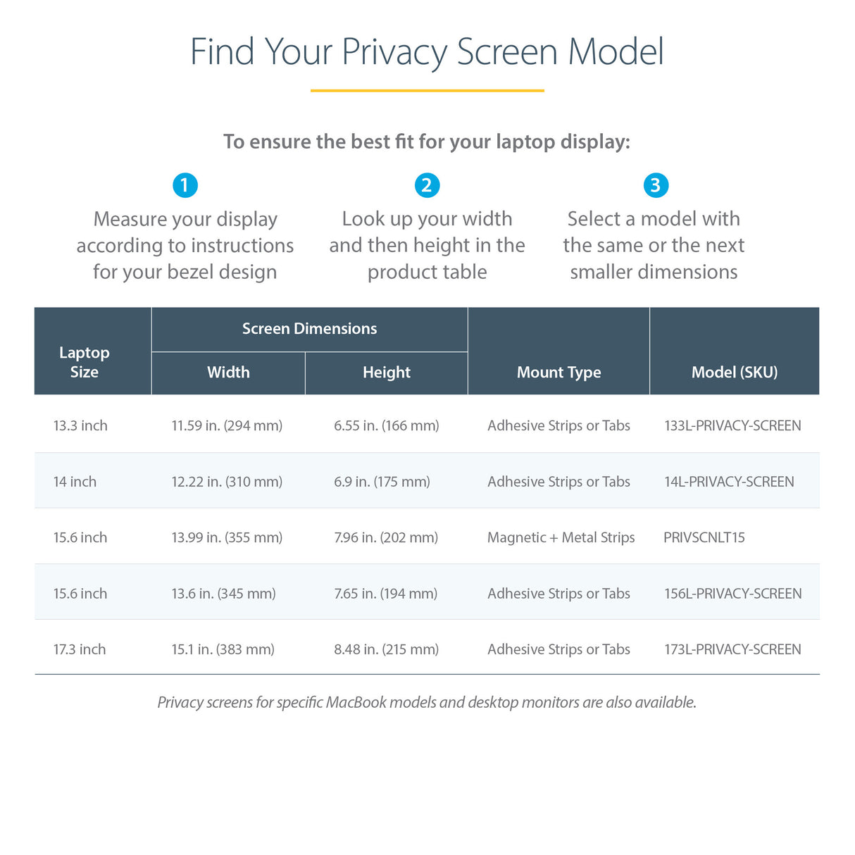 StarTech.com 14in Laptop Privacy Screen - Anti-Glare Privacy Filter for Widescreen (16:9) Displays - Laptop Monitor Screen Protector with 51% Blue Light Reduction - Reversible Matte/Glossy Sides
