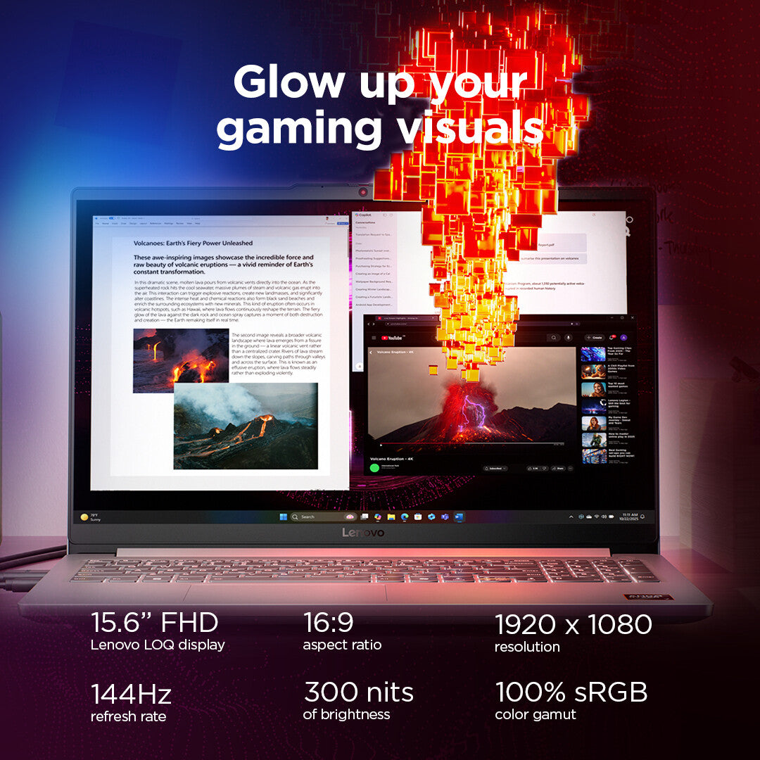 Lenovo LOQ 15ARP10E AMD Ryzen™ 7 170 Laptop 39.6 cm (15.6") Full HD 16 GB DDR5-SDRAM 1 TB SSD NVIDIA GeForce RTX 3050 Wi-Fi 6 (802.11ax) Windows 11 Home Grey English