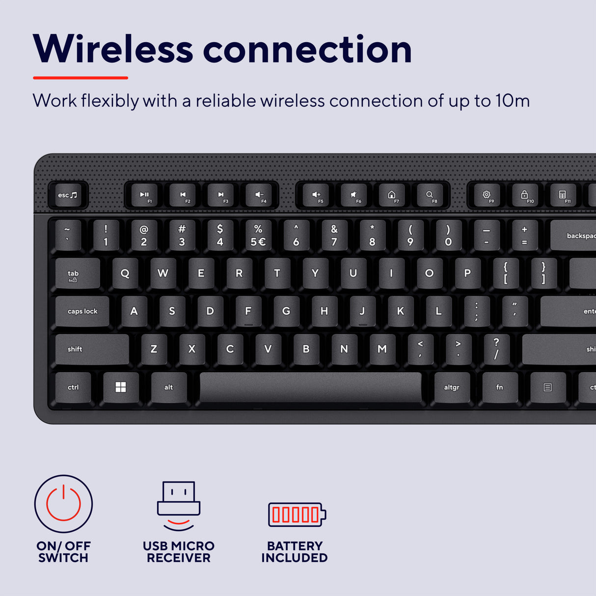 Trust Ody II keyboard Office RF Wireless QWERTY UK English Black