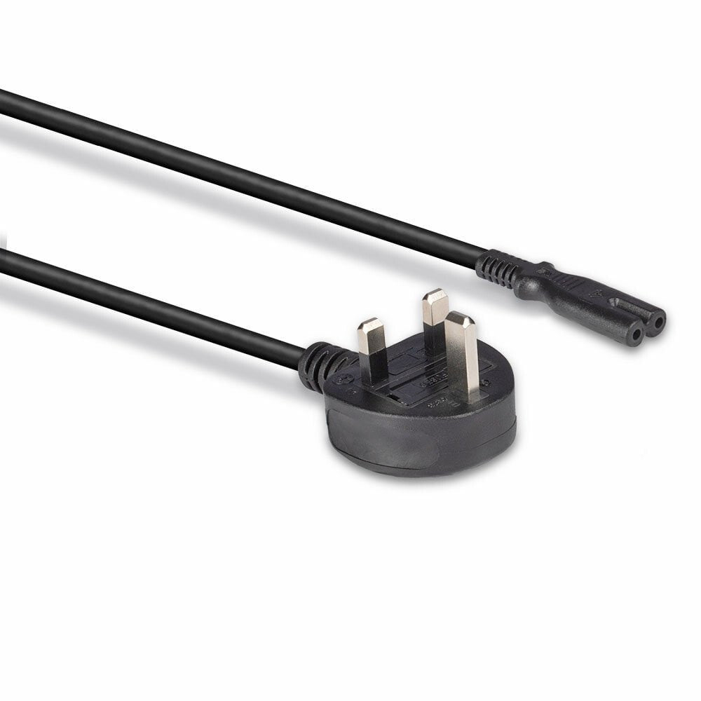 Lindy 1m UK 3 Pin Plug To IEC C7 Mains Power Cable, Black