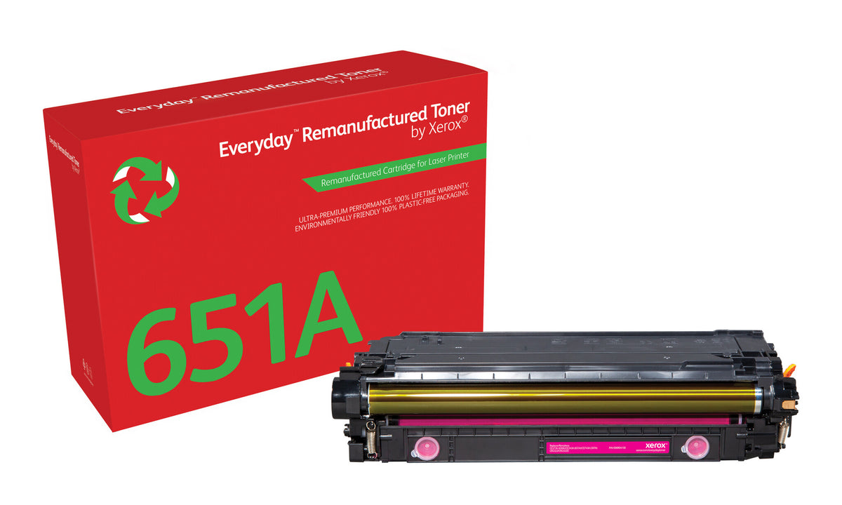 EverydayTM Magenta Remanufactured Toner by Xerox compatible with HP 651A 650A 307A (CE343A/CE273A/CE743A), Standard capacity