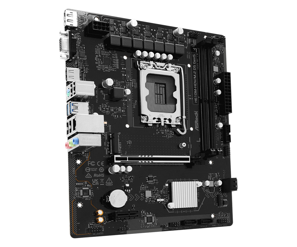 Asrock H610M-HDV/M.2 D5 Gen5 Intel H610 LGA 1700 micro ATX
