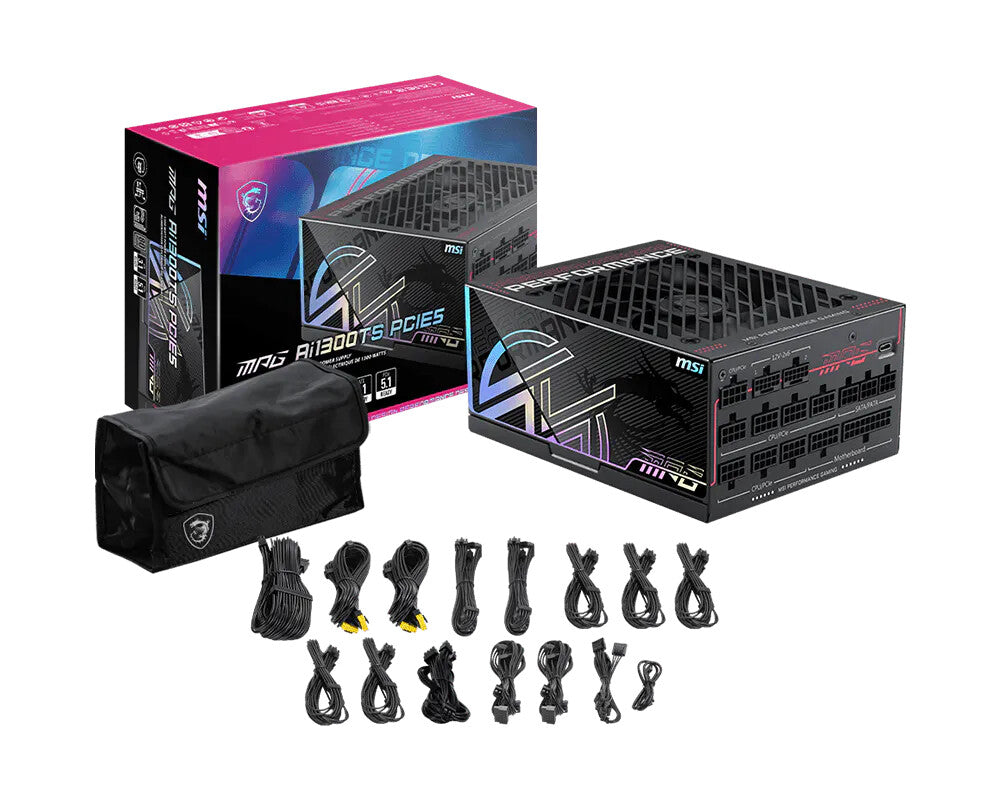 MSI MPG Ai1300TS PCIE5 power supply unit 1300 W 24-pin ATX ATX Black