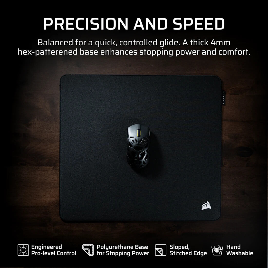 Corsair MM PRO Control Medium Esports-Tuned Cloth Mouse Pad - Black
