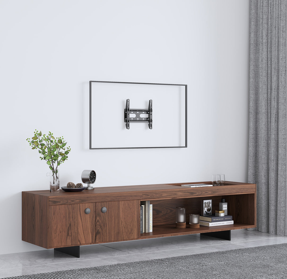 Manhattan Wall Mount for TV & Monitors (Fixed Ultra Slim), For screens 23" to 42", VESA compatability: all between 75x75mm and 200x200mm - check the dimensions of the four mounting holes on back of screen to ensure it fits, Max 45kg, Black, Bracket