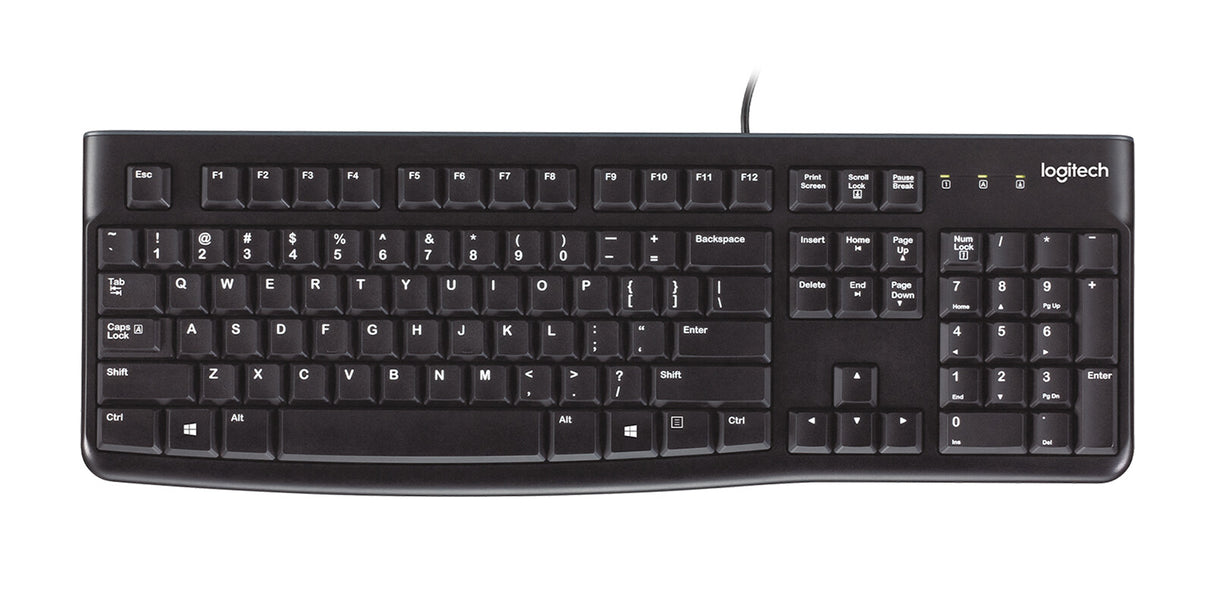 Clavier filaire Logitech K120, USB, profil bas, touches silencieuses, OEM