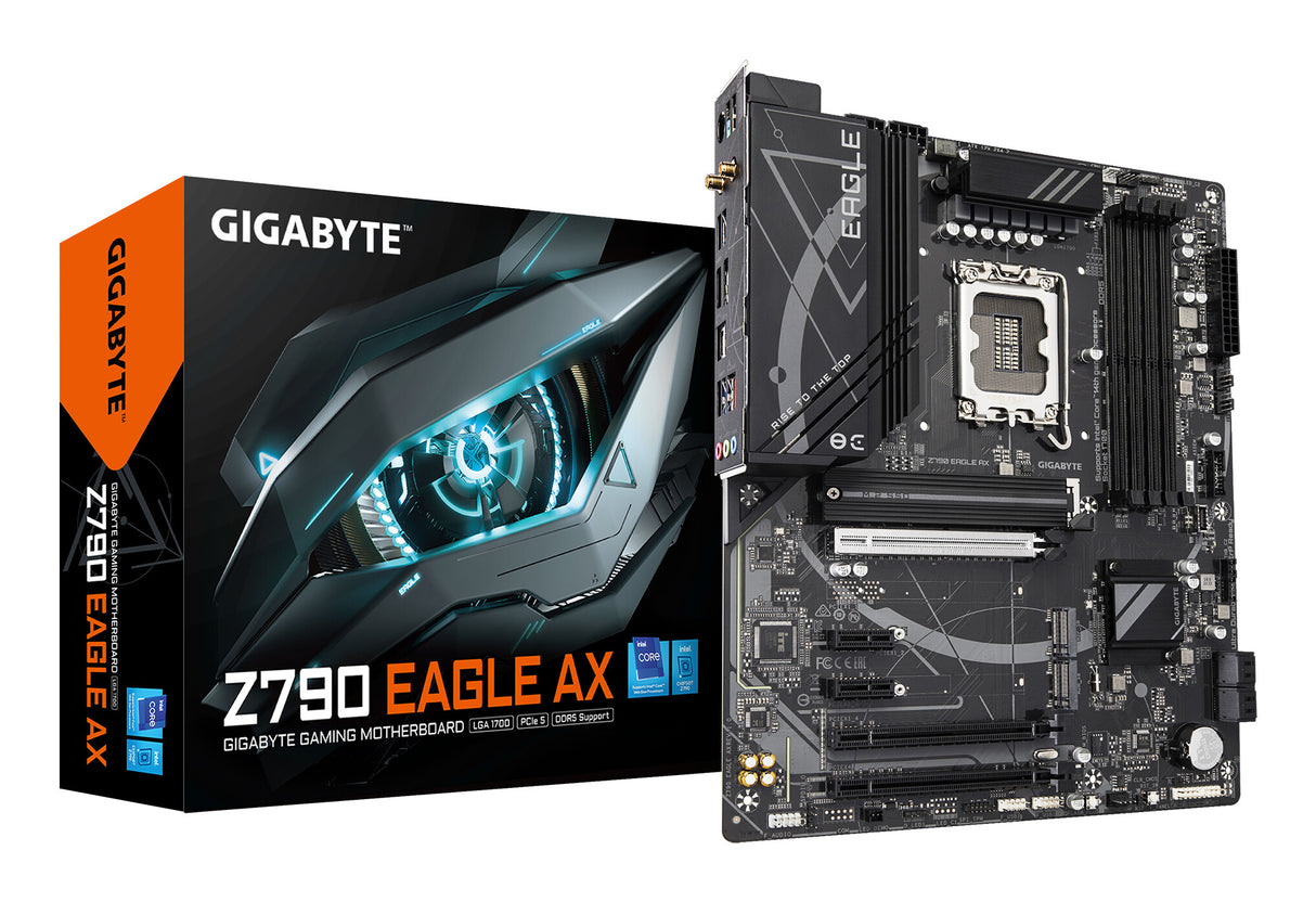 GIGABYTE Z790 EAGLE AX Motherboard - Supports Intel Core 14th Gen CPUs, 12+1+1Phases Digital VRM, up to 7600MHz DDR5 (OC), 3xPCIe 4.0 M.2, Wi-Fi 6E, 2.5GbE LAN, USB 3.2 Gen 2