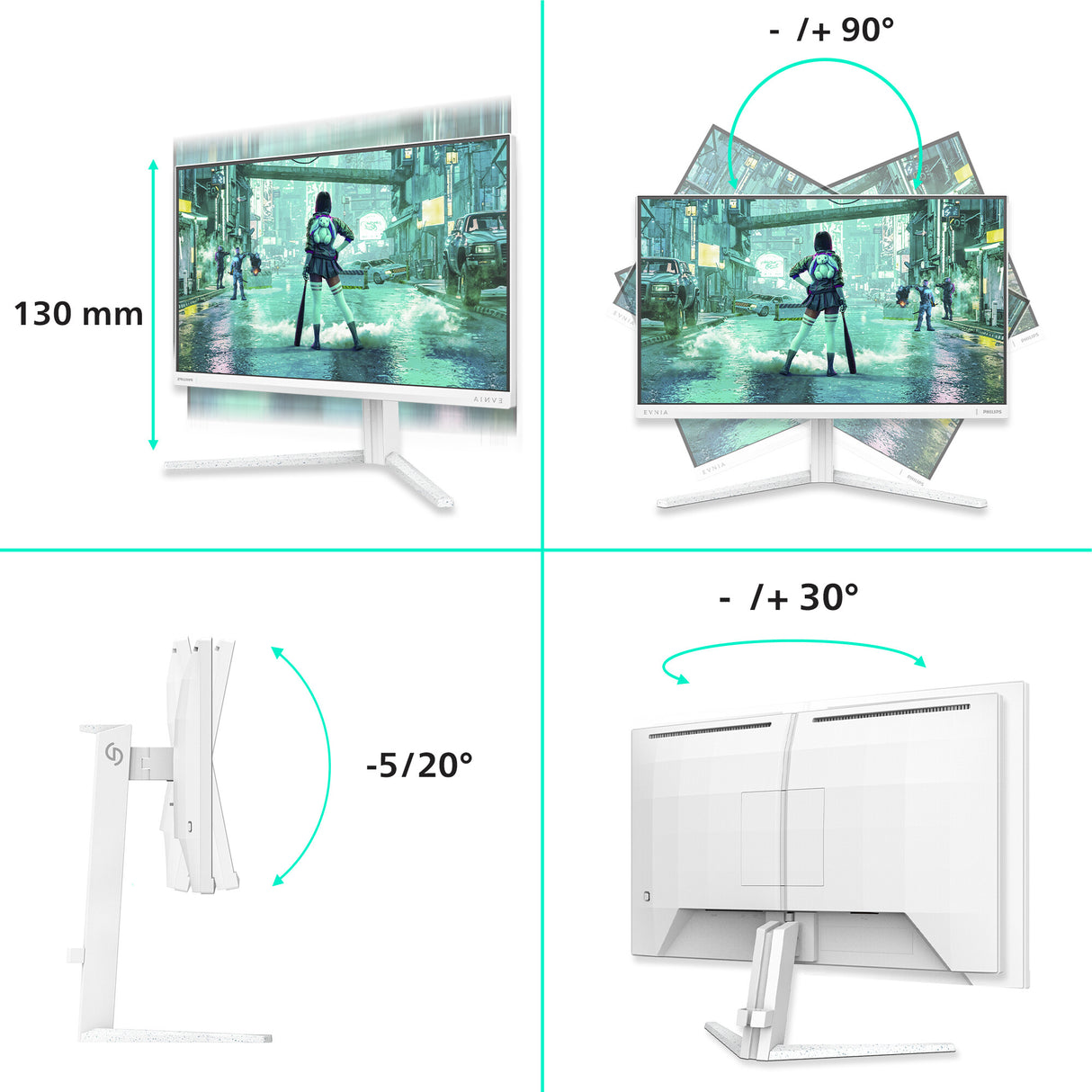 Philips Evnia 3000 24M2N3201P/00 computer monitor 60.5 cm (23.8") 1920 x 1080 pixels Full HD LCD White