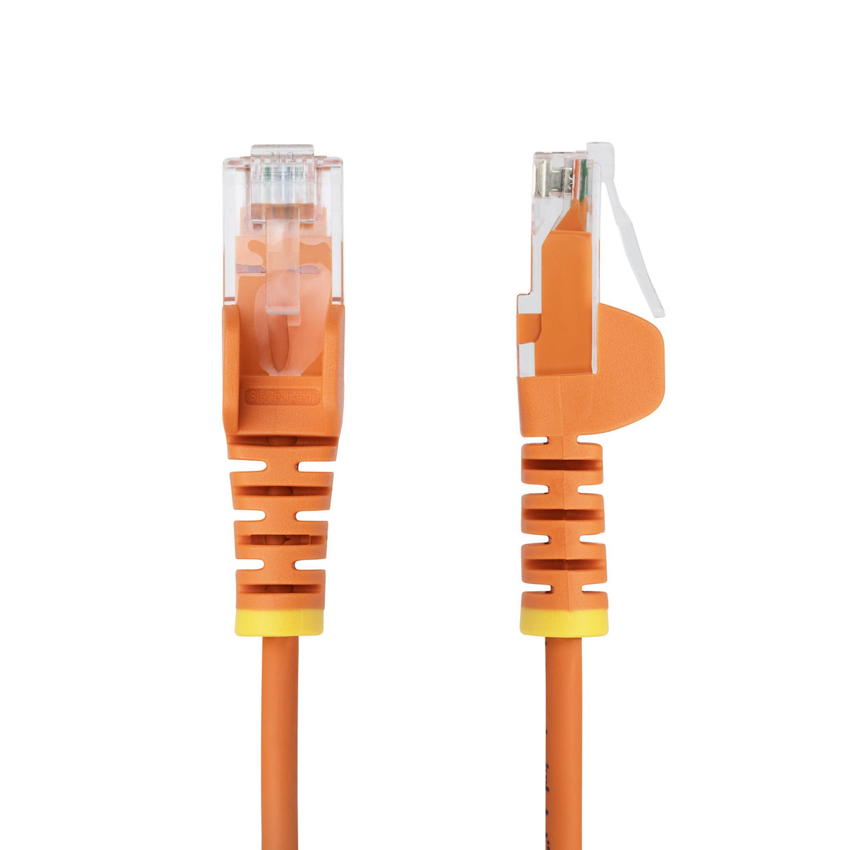 StarTech.com 1m Orange Slim CAT6 Ethernet Cable, Snagless, 100W PoE, UTP, LSZH, 28AWG Pure Bare Copper Wire, Slim RJ45 Network Patch Cord w/Strain Reliefs, Fluke Tested