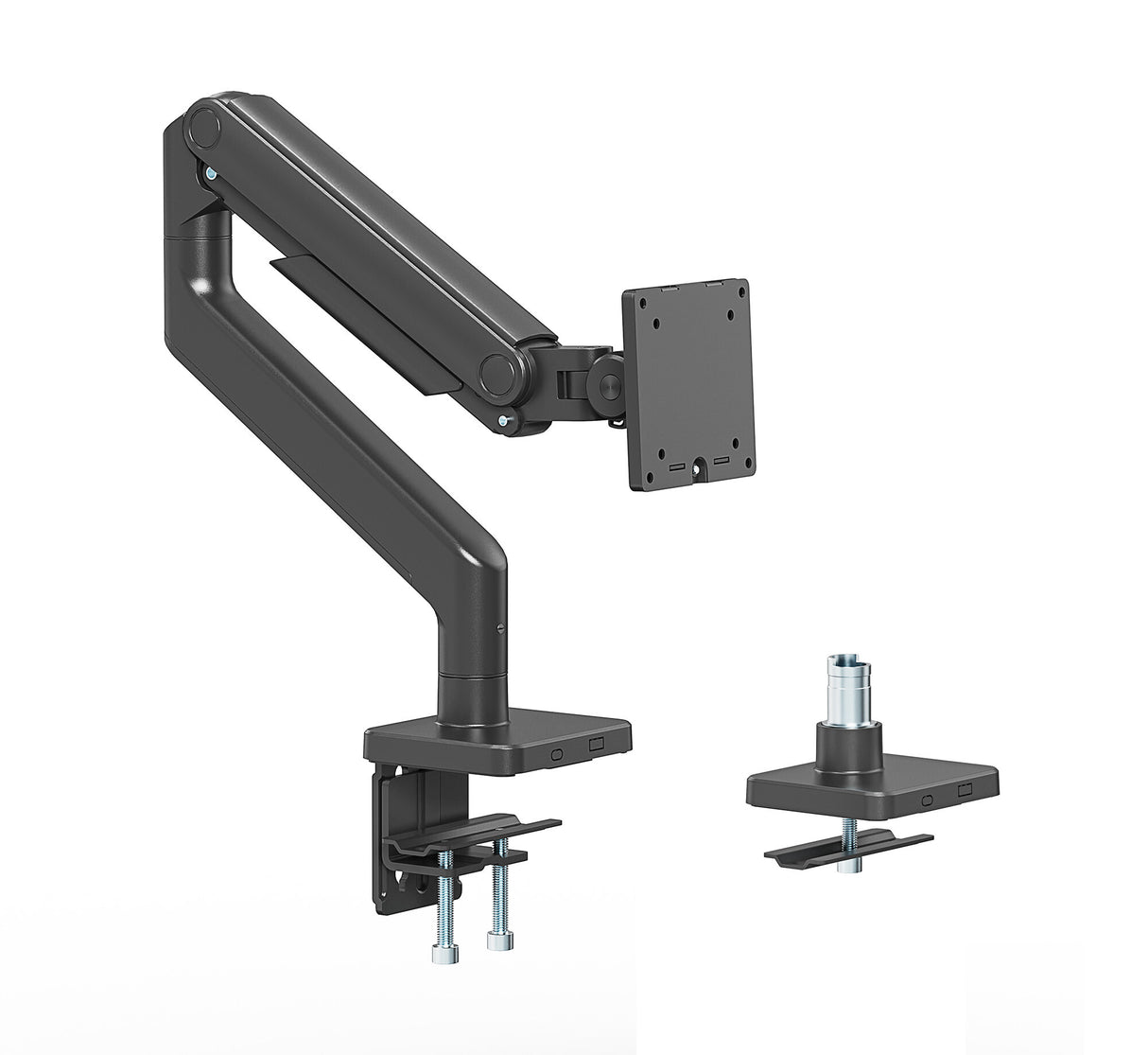 Manhattan Desk Mount for TV & Monitors (Full Motion Spring),For screens 13" to 42",C-Clamp or Grommet Assembly,VESA compatability:all between 75x75mm and 200x200mm -check the dimensions of the four mounting holes on back of screen to ensure it fits,Max 20