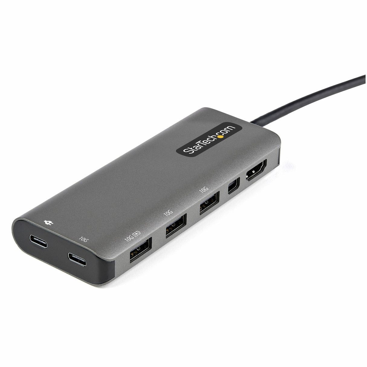 StarTech.com USB C Multiport Adapter - USB-C to HDMI or Mini DisplayPort 4K 60Hz, 100W Power Delivery Pass-Through, 4-Port 10Gbps USB Hub - USB Type-C Mini Dock - w/ 12" Attached Cable