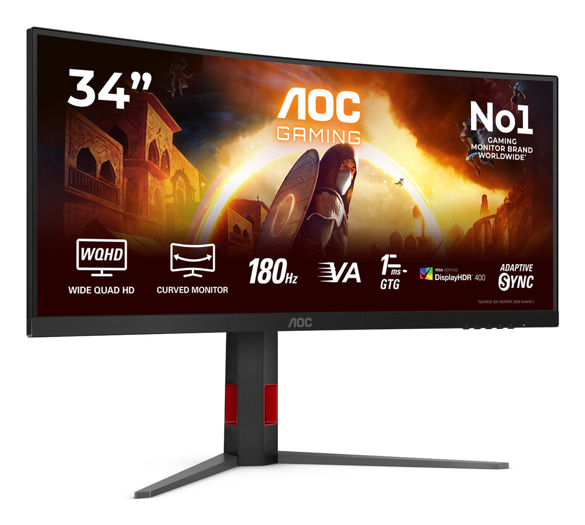 AOC G4 CU34G4CA computer monitor 86.4 cm (34") 3440 x 1440 pixels Wide Quad HD Black, Red