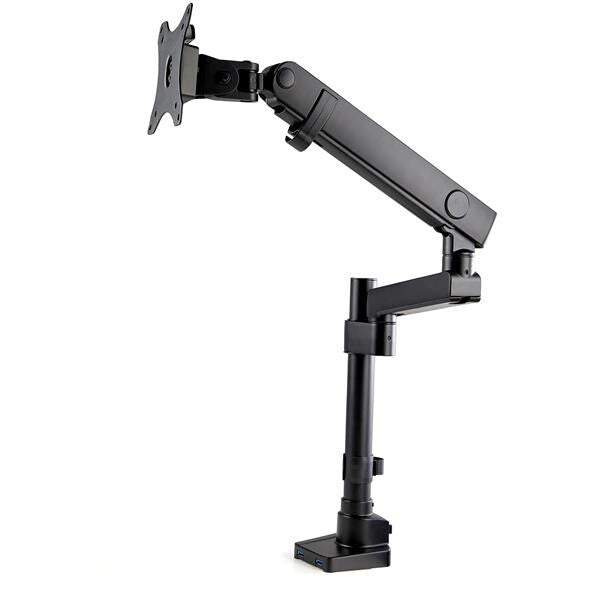 StarTech.com Desk Mount Monitor Arm with 2x USB 3.0 Ports, Full Motion Single Monitor Mount, up to 34" (17.6lb/8kg) VESA Display, Clamp/Grommet Mount, Mechanical Spring