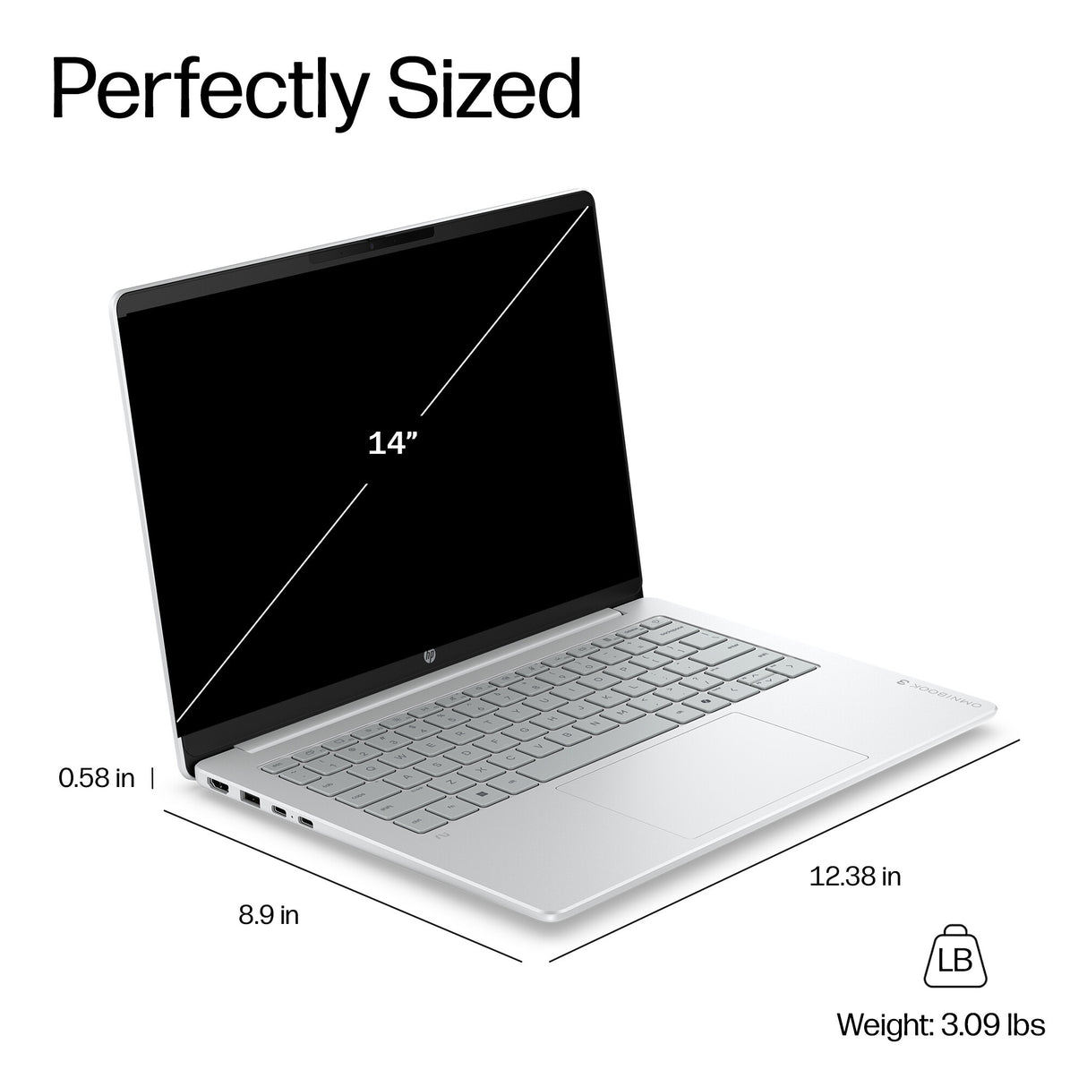 HP OmniBook 3 Laptop Next Gen AI 14-hz0001nax Copilot+ PC Snapdragon X1-26-100 35.6 cm (14") 2K 16 GB LPDDR5x-SDRAM 256 GB SSD Wi-Fi 6E (802.11ax) Windows 11 Home Silver