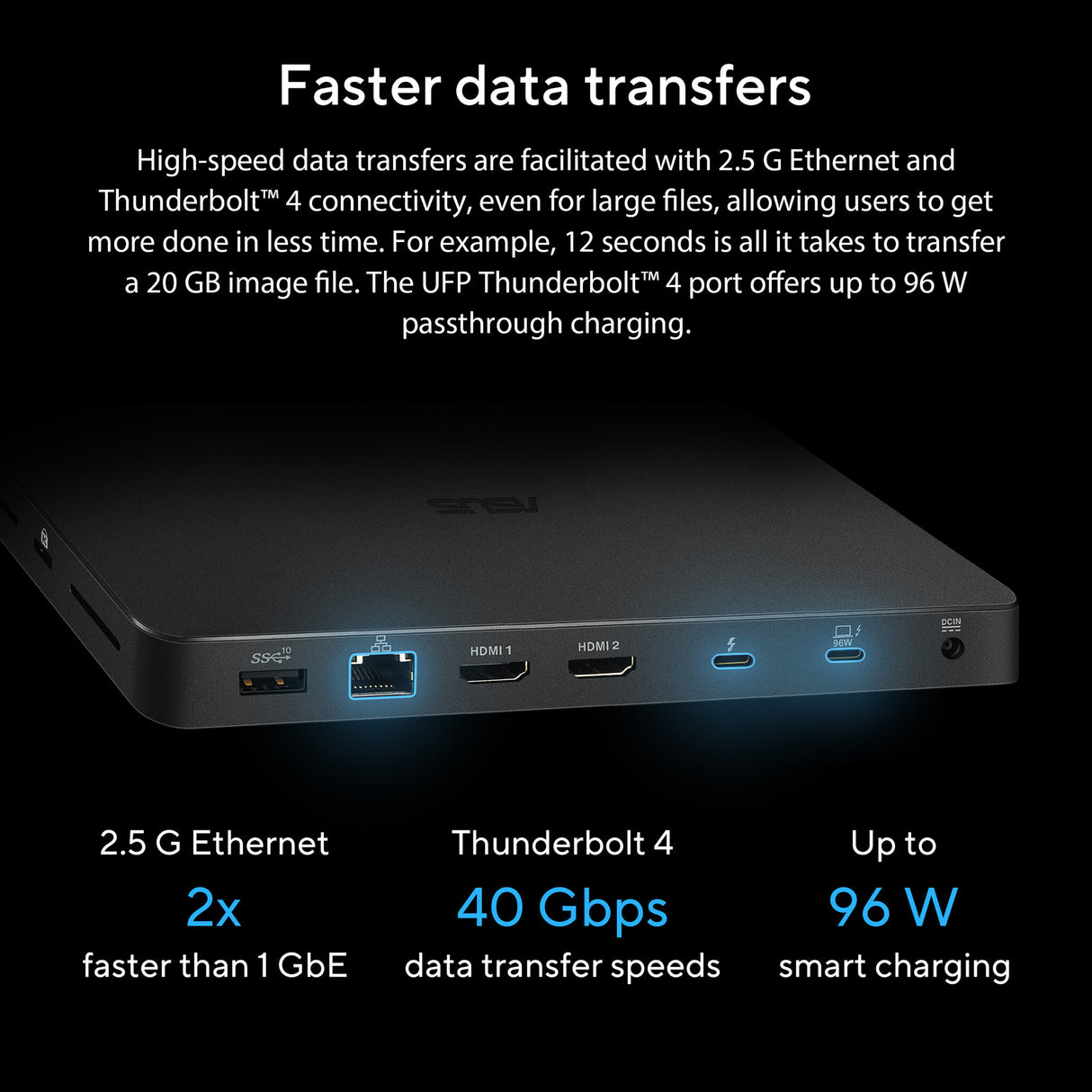 ASUS Triple 4K Thunderbolt 4 Dock DC500 Wired Black