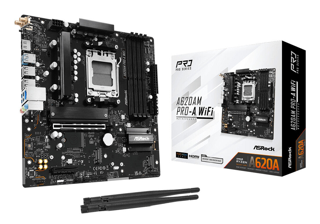 Asrock A620AM PRO-A WIFI AMD A620 Socket AM5 micro ATX