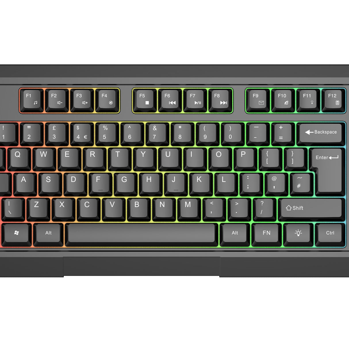 VIDA GAMER BLK 4IN1 USB KB MS HS KIT keyboard Mouse included Gaming QWERTY UK English Black