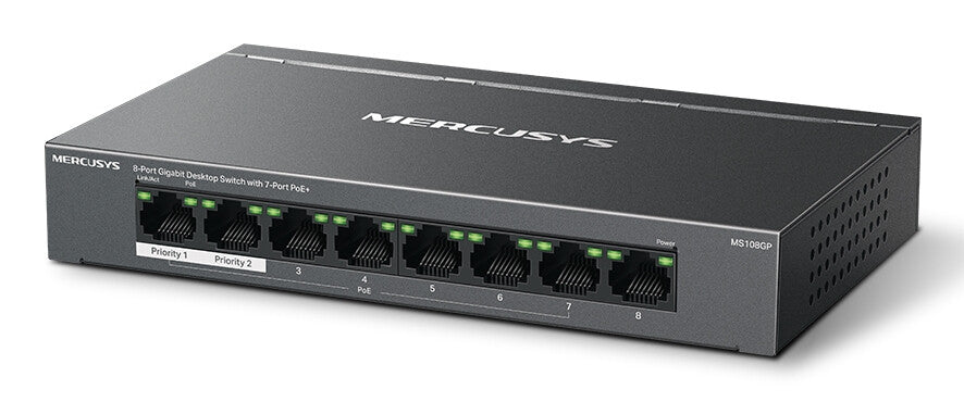 Mercusys 8-Port Gigabit Desktop Switch with 7-Port PoE+