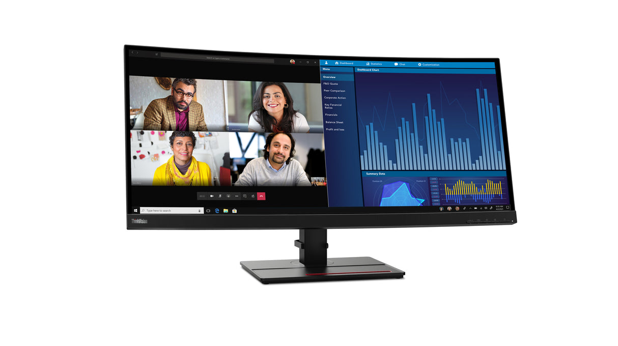 Lenovo ThinkVision P34w-20 computer monitor 86.7 cm (34.1") 3440 x 1440 pixels Wide Quad HD LED Black