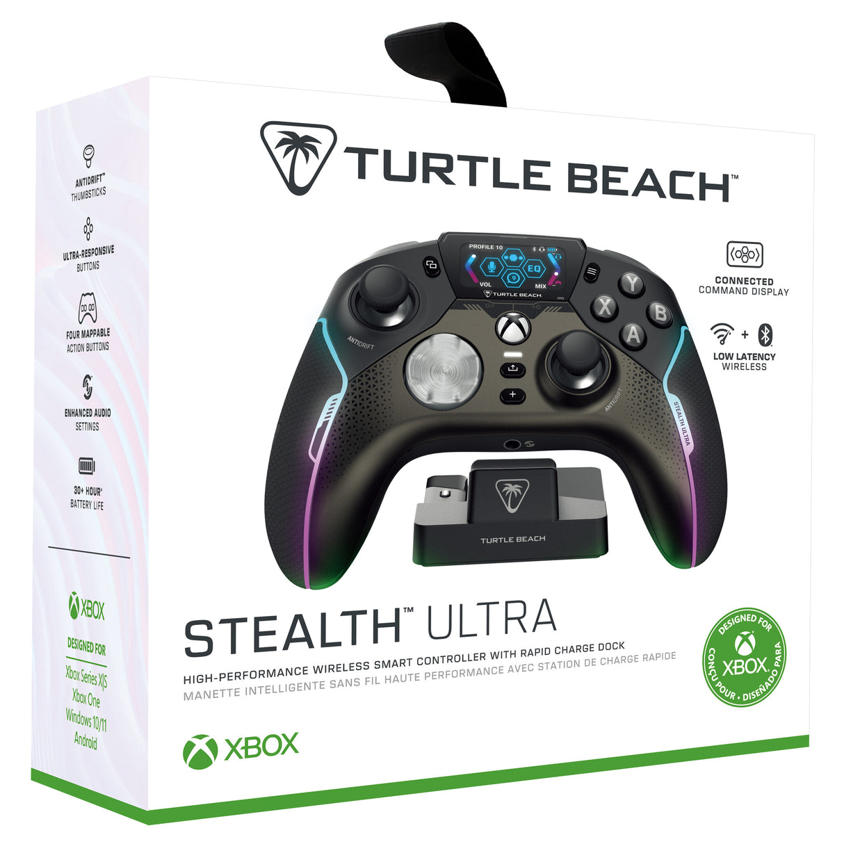 Turtle Beach Stealth Ultra Wireless High Performance Gaming Controller with Rapid Charge Dock, Adjustable Triggers and Command Display. Officially Licensed for Xbox Series X orS, Xbox One and PC