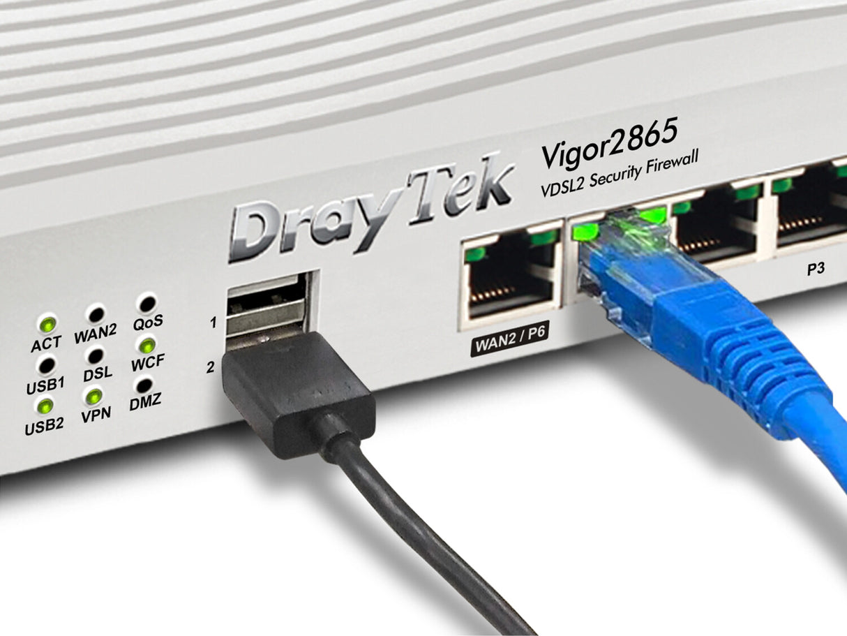 DrayTek Vigor 2865 wired router Gigabit Ethernet Grey, White
