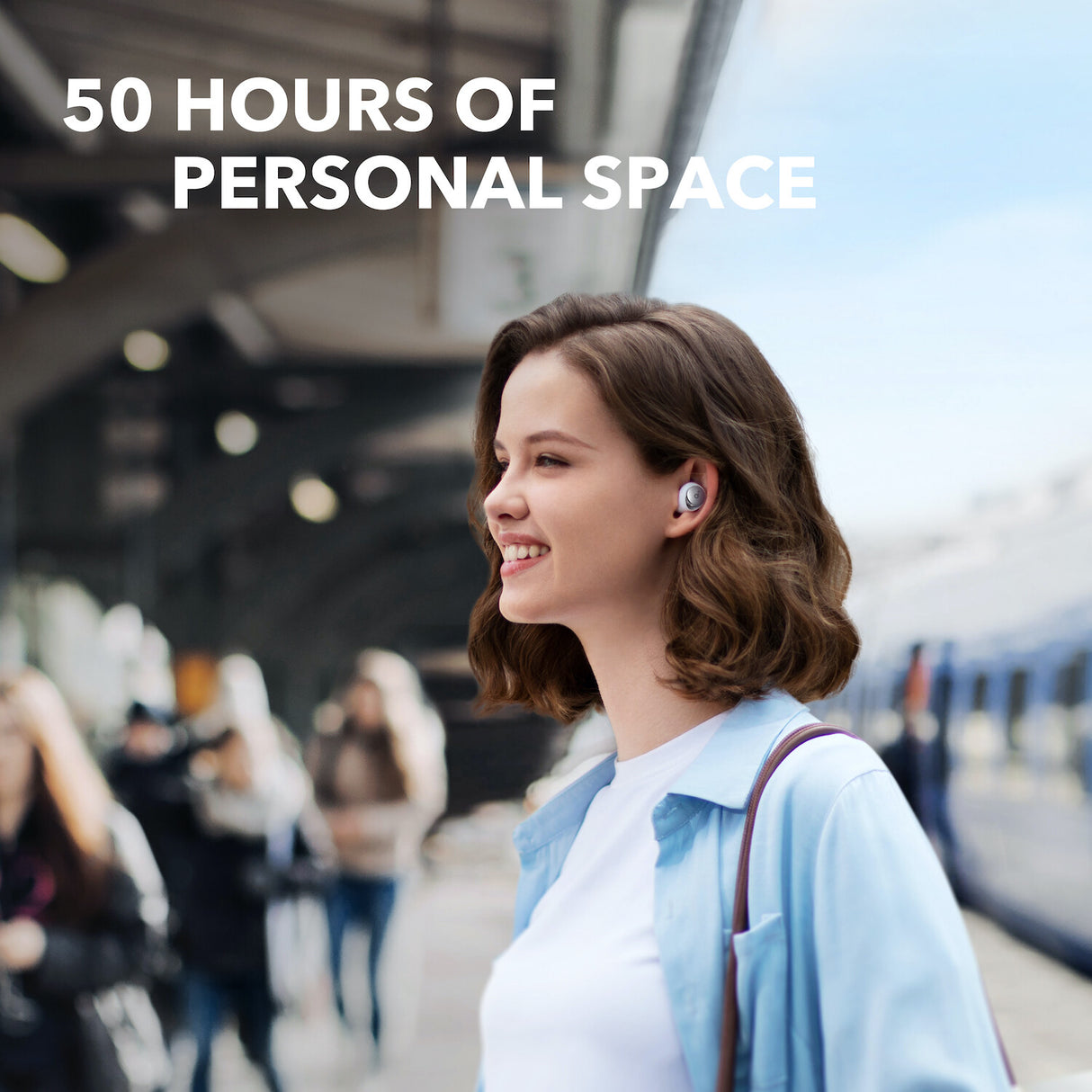 Anker Space A40 Adaptive Active Noise Canceling Wireless Earbuds, 50H Total Playtime, 10H Single Charge Playtime, LDAC Hi-Res Sound, Comfortable Fit, 6 Mics, Wireless Charge, Fast Charge