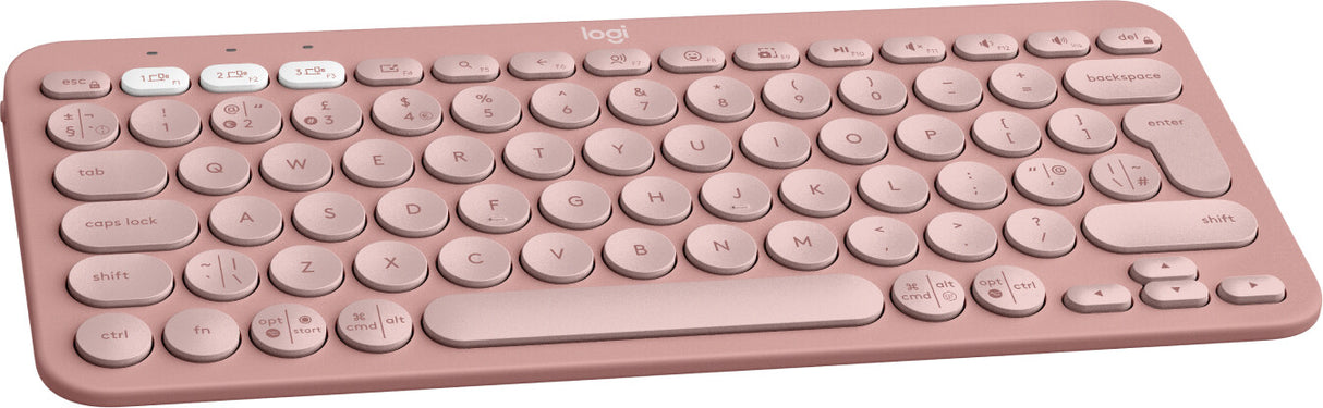 Logitech Pebble Keys 2 K380s keyboard Universal RF Wireless + Bluetooth QWERTY UK English Pink