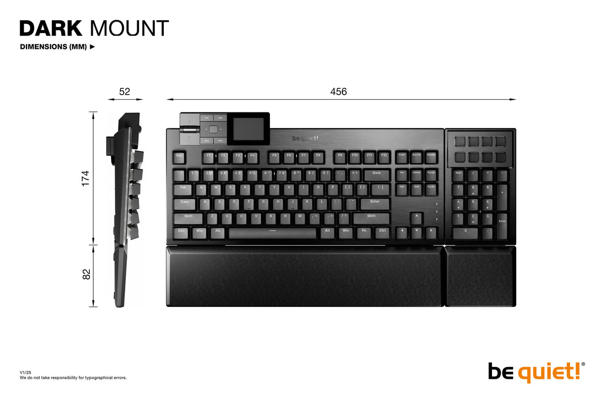 be quiet! Dark Mount Silent Tactile UK ISO keyboard Gaming USB QWERTY UK English Black