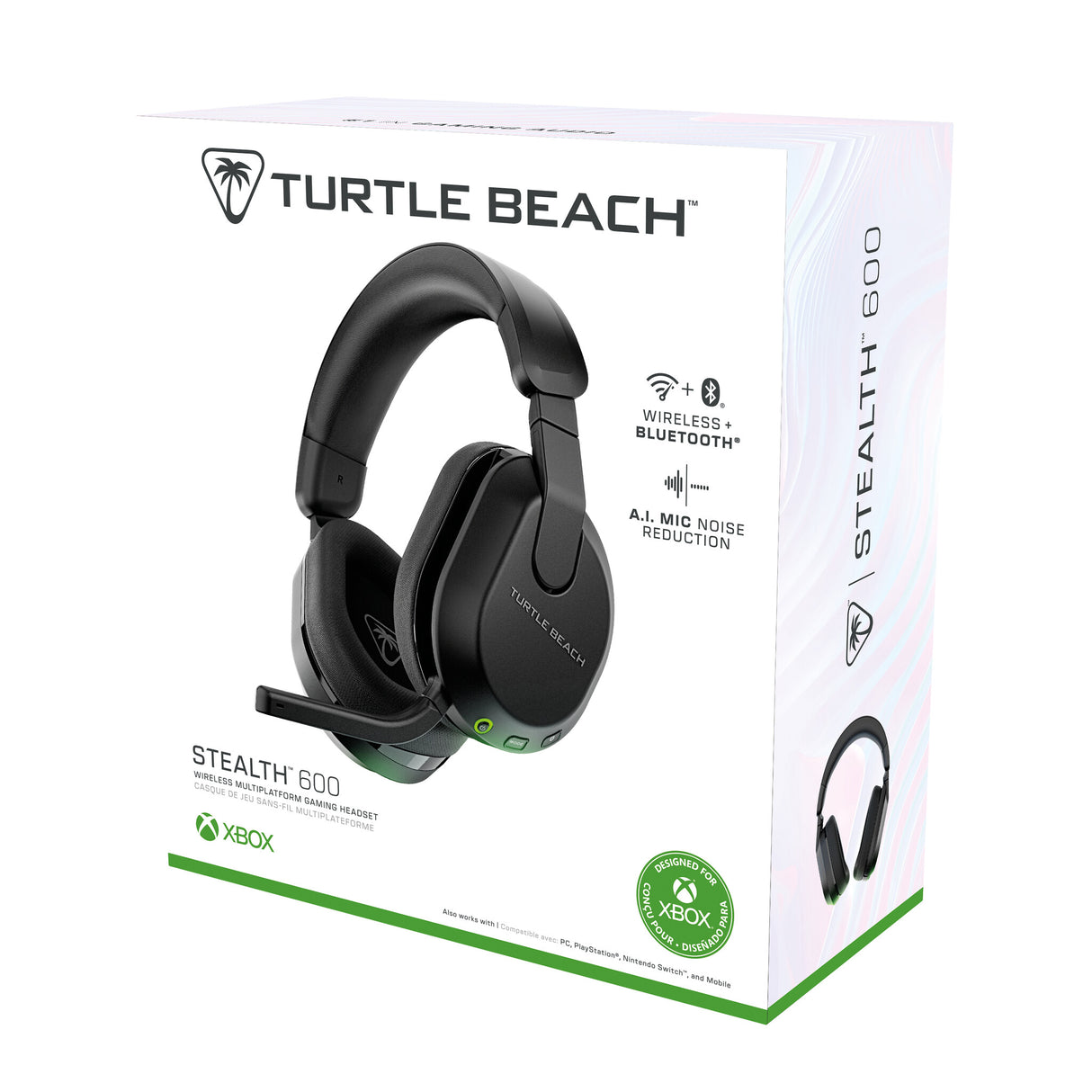Turtle Beach Stealth 600 Black Wireless Multiplatform Gaming Headset with up to 80 hour Battery, 50mm Speakers and Bluetooth for Xbox Series X or S, Xbox One, PC, PS5, PS4 and Mobile