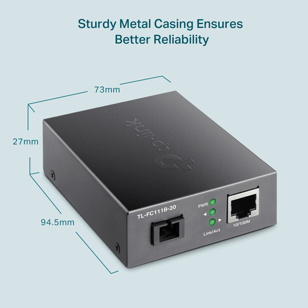 TP-Link 10/100 Mbps RJ45 to 100 Mbps Single-mode SC WDM Bi-Directional Fiber Converter