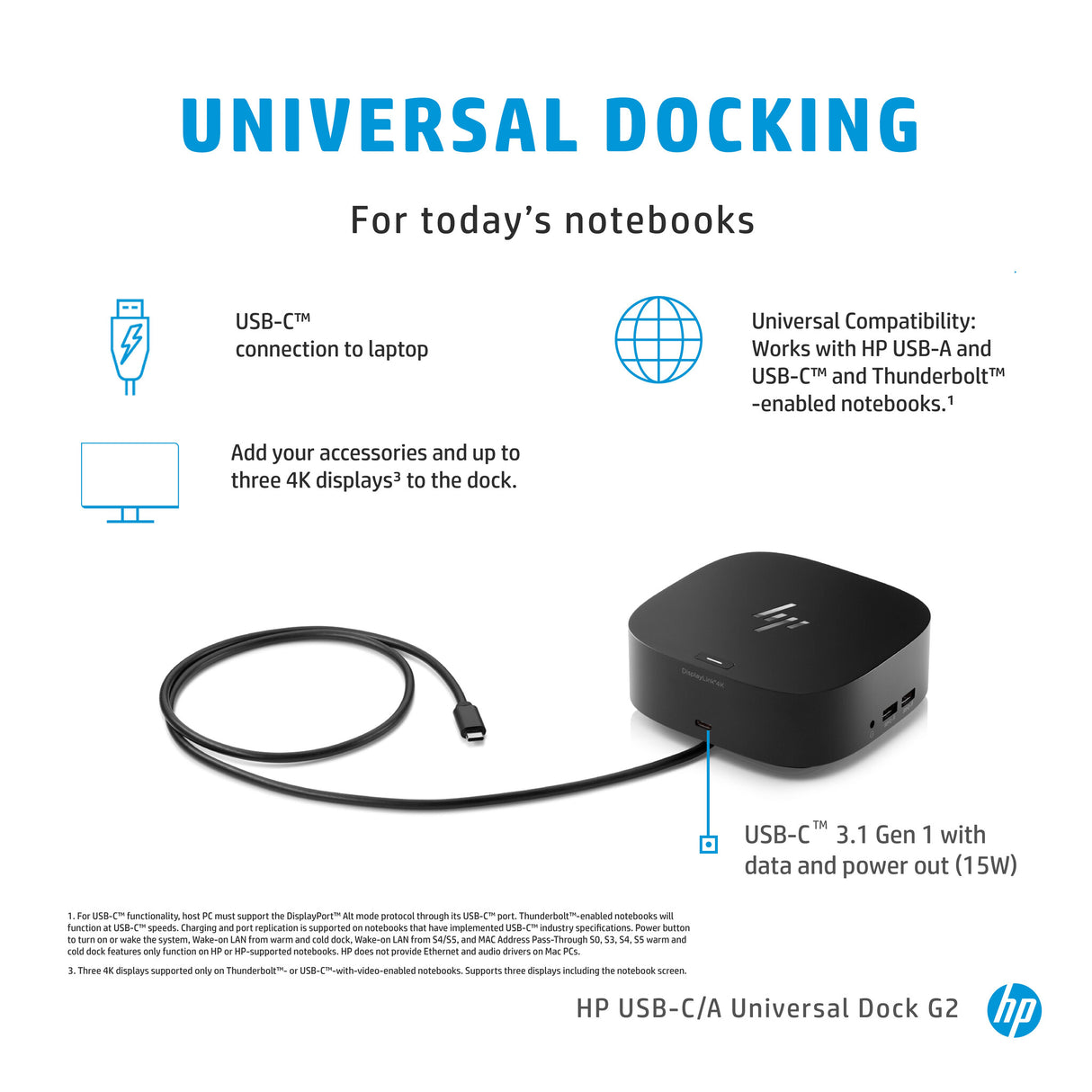 HP USB-C/A Universal Dock G2