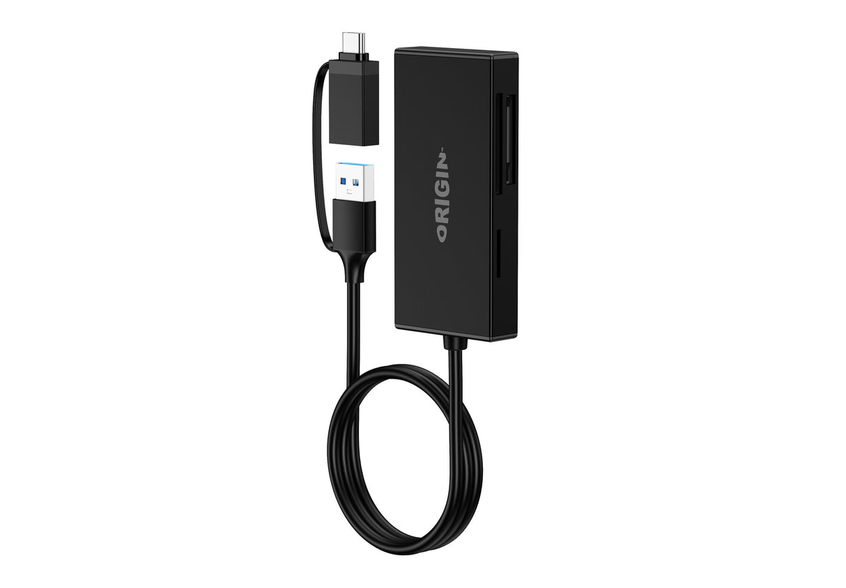 Origin Storage USB3.2 Gen1 Multi-Ports Card Reader with USB-C and USB-A adapter