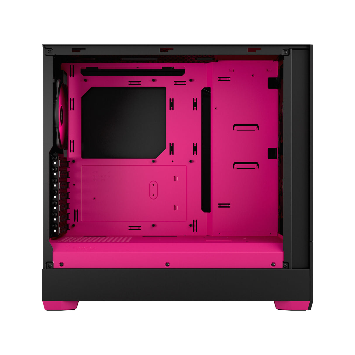 Fractal Design Pop Air RGB (Magenta Core TG) Boîtier de jeu avec fenêtre en verre transparent, ATX, façade en maille hexagonale, intérieur/accents magenta, 3 ventilateurs RVB et contrôleur ARGB