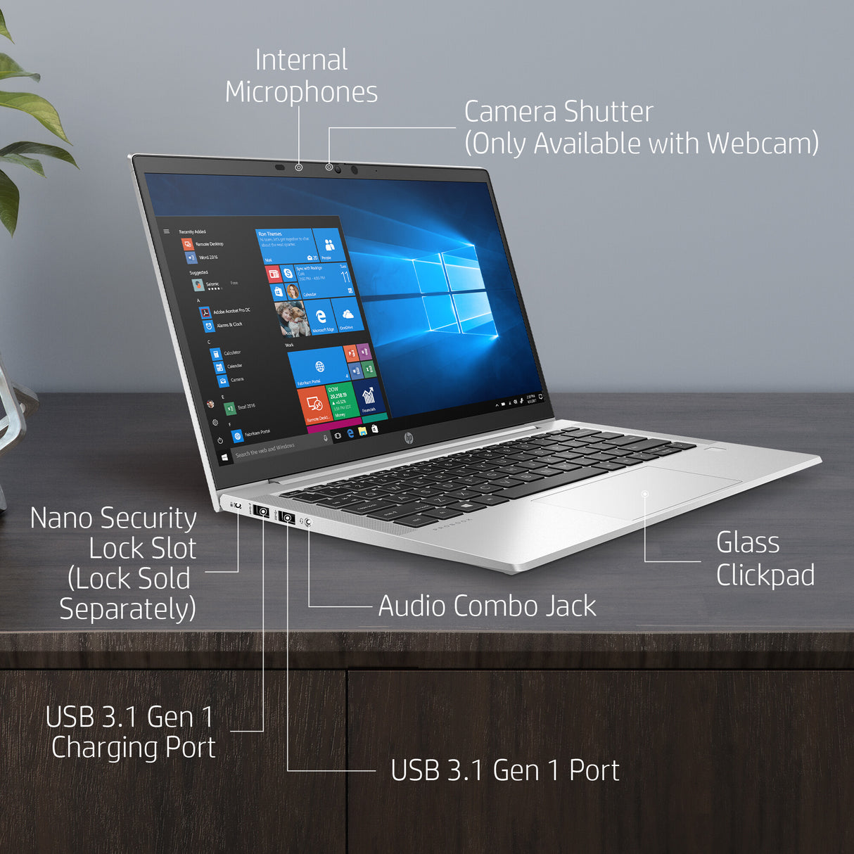 HP ProBook 635 Aero G7 AMD Ryzen™ 7 PRO 4750U Laptop 33.8 cm (13.3") Full HD 8 GB DDR4-SDRAM 256 GB SSD Wi-Fi 6 (802.11ax) Windows 10 Pro Silver