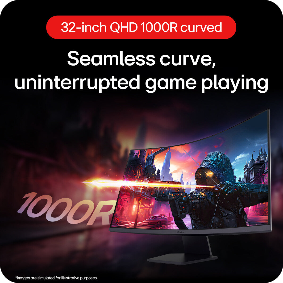 LG 32GS60QC-B computer monitor 80 cm (31.5") 2560 x 1440 pixels Quad HD LCD Black