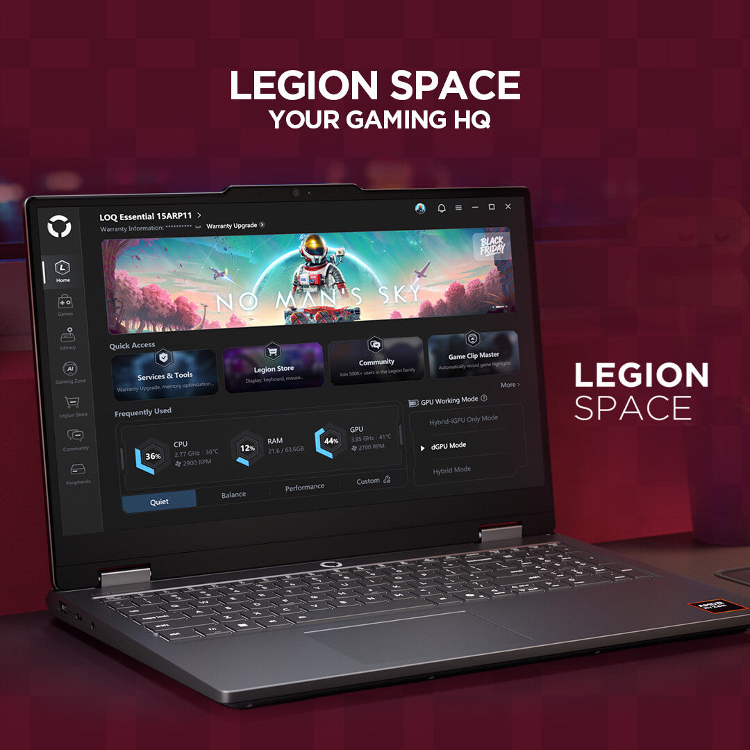 Lenovo LOQ Essential 15ARP11 AMD Ryzen™ 7 170 Laptop 39.6 cm (15.6") Full HD 16 GB DDR5-SDRAM 1 TB SSD NVIDIA® GeForce RTX™ 5050 Wi-Fi 6 (802.11ax) Windows 11 Home English Grey