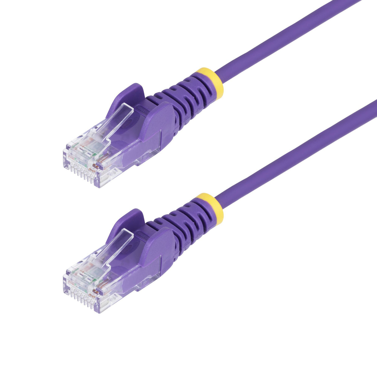 StarTech.com 2.5m Purple Slim CAT6 Ethernet Cable, Snagless, 100W PoE, UTP, LSZH, 28AWG Pure Bare Copper Wire, Slim RJ45 Network Patch Cord w/Strain Reliefs, Fluke Tested