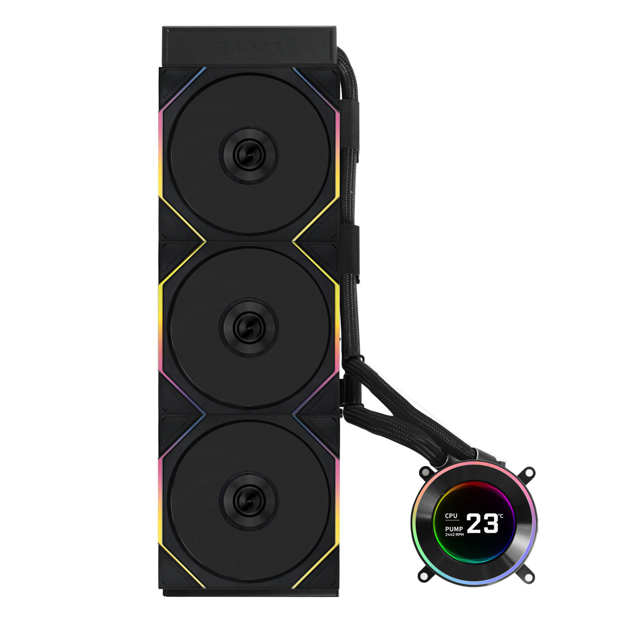 Lian Li GA II Hydroshift II LCD-C 360TL Processor All-in-one liquid cooler 12 cm Black 1 pc(s)