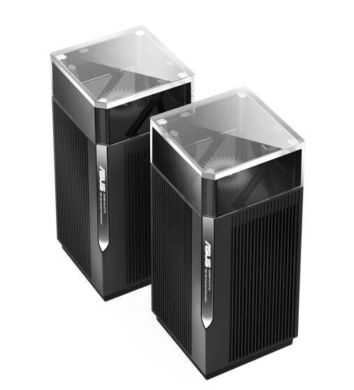 Asus (ZenWiFi Pro ET12) AXE11000 Wi-Fi 6E routeurs maillés tri-bande, paquet de 2, AiMesh Tech, WAN 2,5G, LAN 2,5G, LAN 2x Go, commande vocale