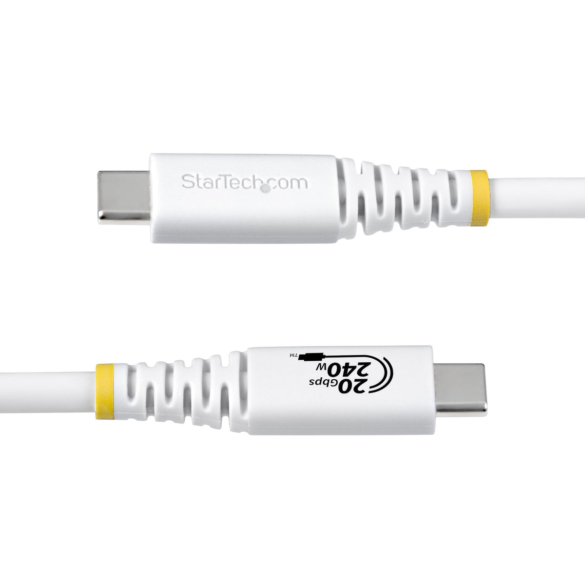 StarTech.com 2m (6ft) USB4 Cable, 20Gbps, USB-IF Certified USB-C Cable, 240W PD EPR, 4K 120Hz DP 2.1, TPE Jacket, White USB-C Cord