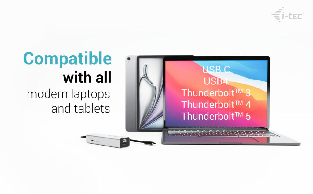 i-tec Metal USB-C Charging HUB 5port with USB-C video 8K + Power Delivery 85W