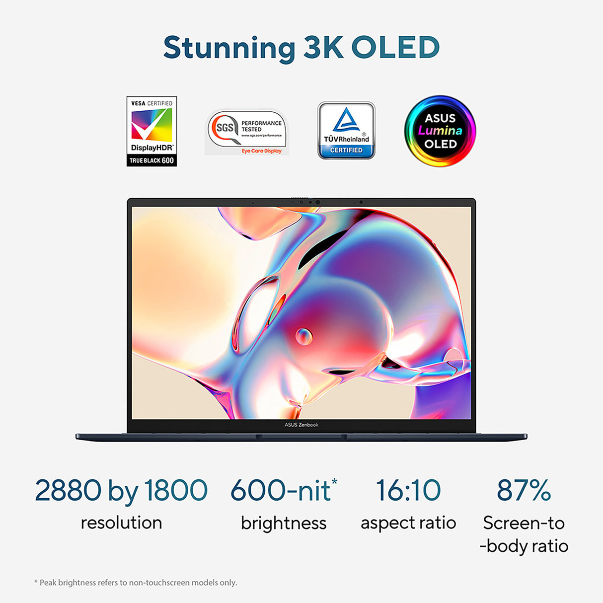 ASUS Zenbook 14 OLED UX3405CA-QL192W Intel Core Ultra 7 255H Laptop 35.6 cm (14") Touchscreen WUXGA 16 GB LPDDR5x-SDRAM 1 TB SSD Wi-Fi 7 (802.11be) Windows 11 Home Blue