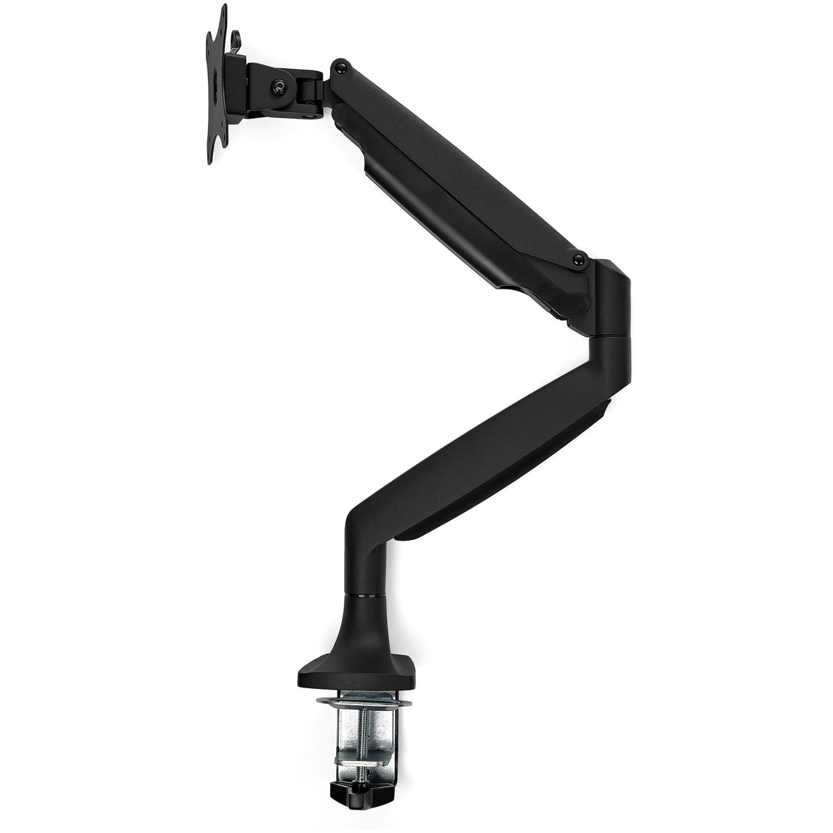 StarTech.com Desk Mount Monitor Arm - Heavy Duty Ergonomic VESA Monitor Arm - Single 9kg Display - Full Motion, Height Adjustable, Articulating - Aluminum - C-Clamp/Grommet- Black