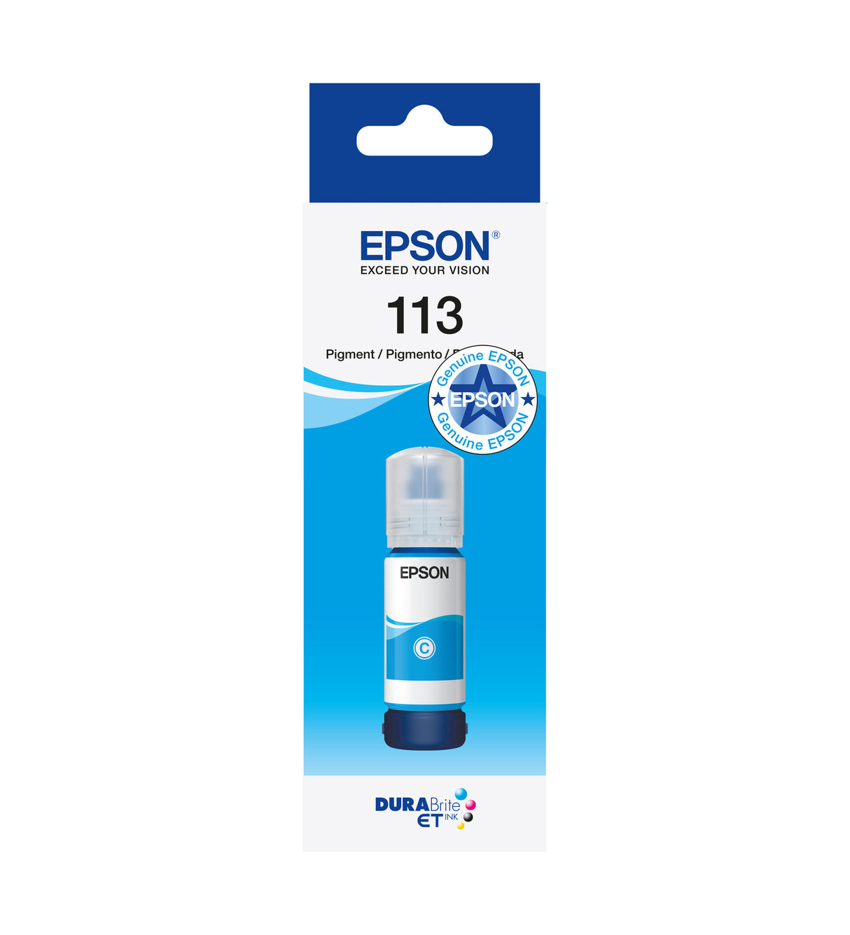 Epson 113 EcoTank Pigment Cyan ink bottle